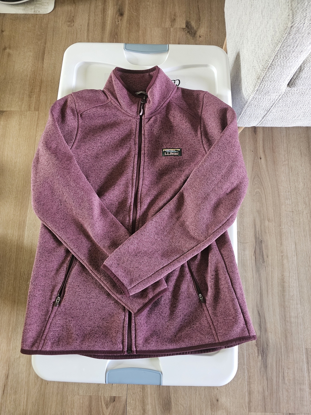 L.L. Bean Heathered Mauve Full-Zip Jacket